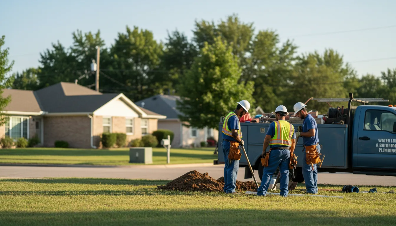 Residential water line and bathroom plumbing service in Schoenchen, KS